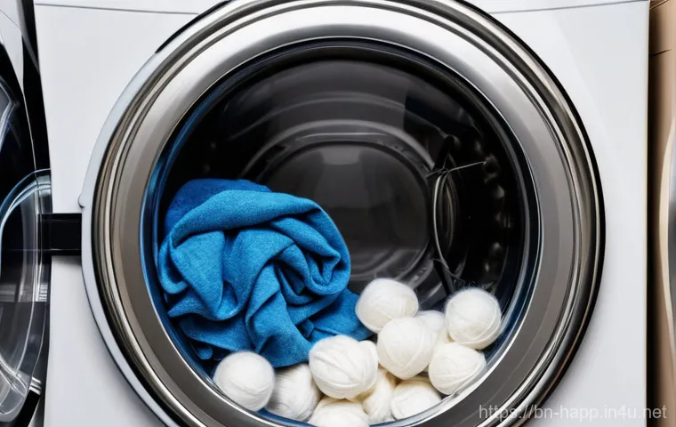 빨래 건조기 전기 소모 - **Prompt: Lint Filter Cleaning for Energy Efficiency**
    A bright, clean, well-lit laundry room. A...