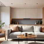 스마트홈 DIY 설치 방법 - **Prompt:** "A brightly lit, modern living room at dusk, embodying effortless comfort and smart home...